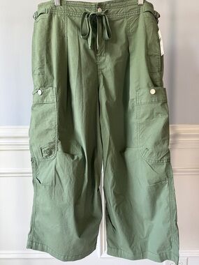 NWT Pilcro Anthropologie Slouchy Fit Surplus Cargo Olive Green Pants Sz 30 NEW
